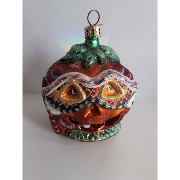 Christopher Radko “Jackerade” 2001 Halloween Ornament 3-1/2” Pumpkin Christmas - Picture 1 of 4
